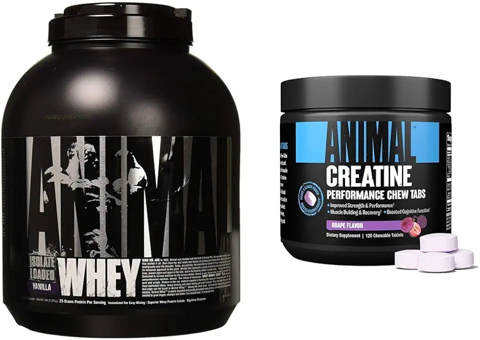 Whey Isolate Protein Powder and Creatine Chews Tablets I932377