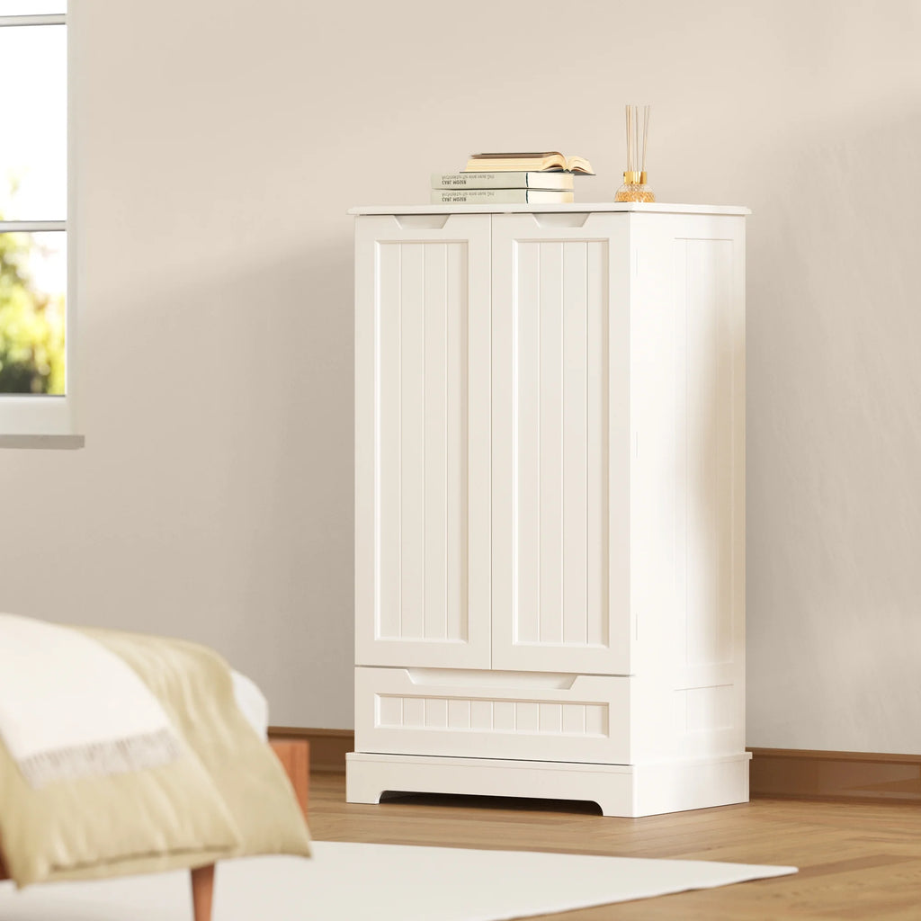 White Kitchen Pantry Storage Cabinet with Door Drawer G1891