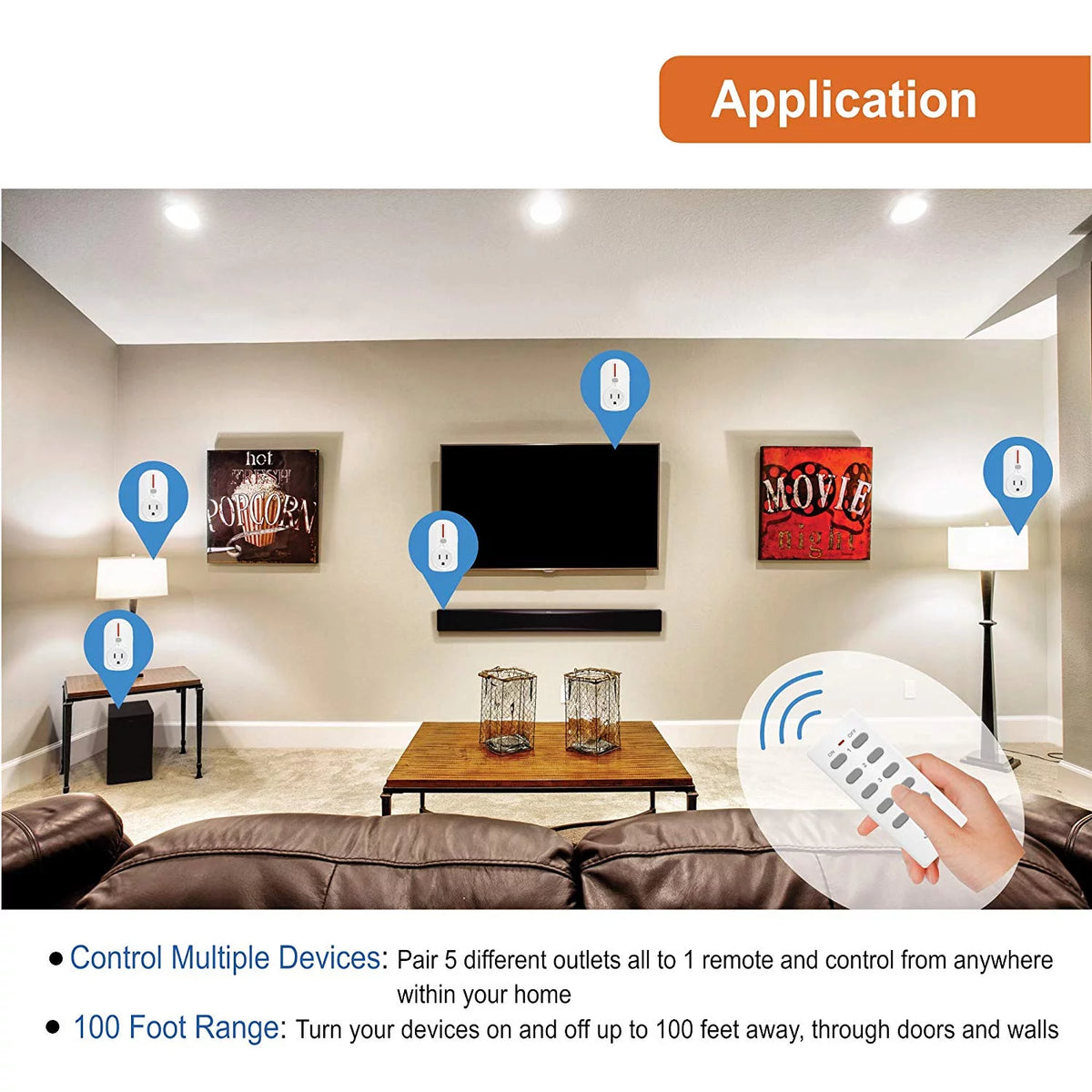5 Pack Remote Control Outlet Switch with 2 Remotes G242