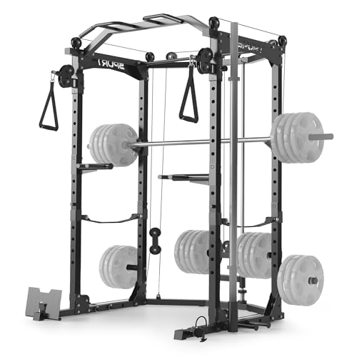 Multi-Functional Power Cage with Cable System 1600LBS Capacity Black Y642