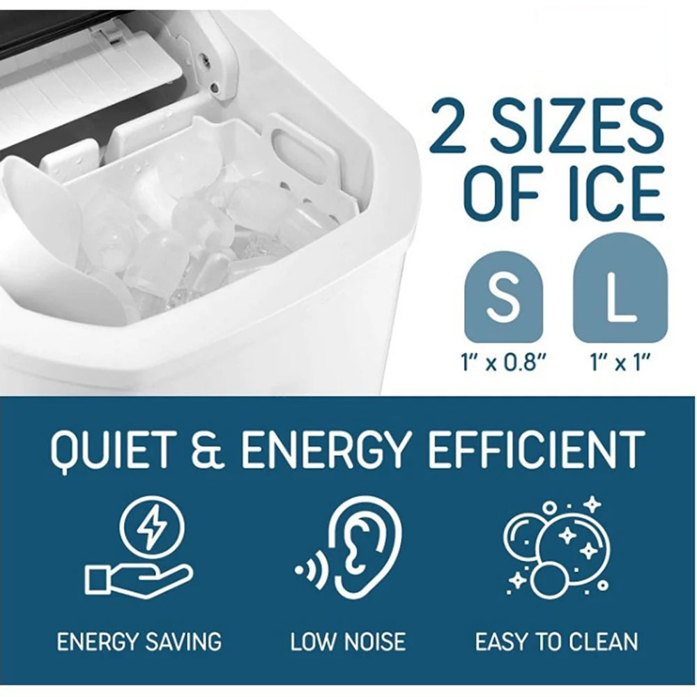 Countertop Ice Maker 26lbs Self-Cleaning Ice Machine with Basket V6555