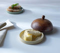 Ceramic Butter Dish with Wooden Lid H2619