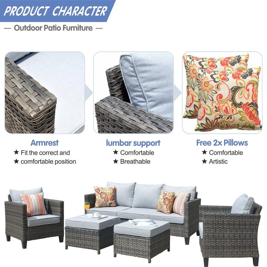 5-piece Wicker Patio Furniture Set Y1024