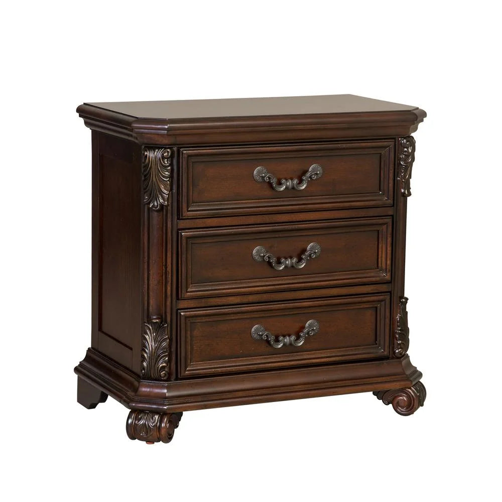 Dark Brown 3 Drawer Night Stand J9938