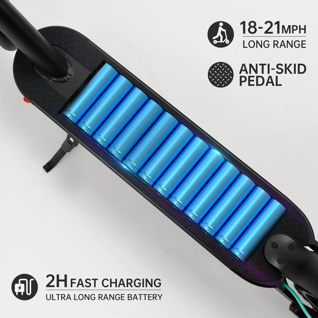 Electric Scooter Adults 350W Motor 8.5" Solid Tires Folding Black V156