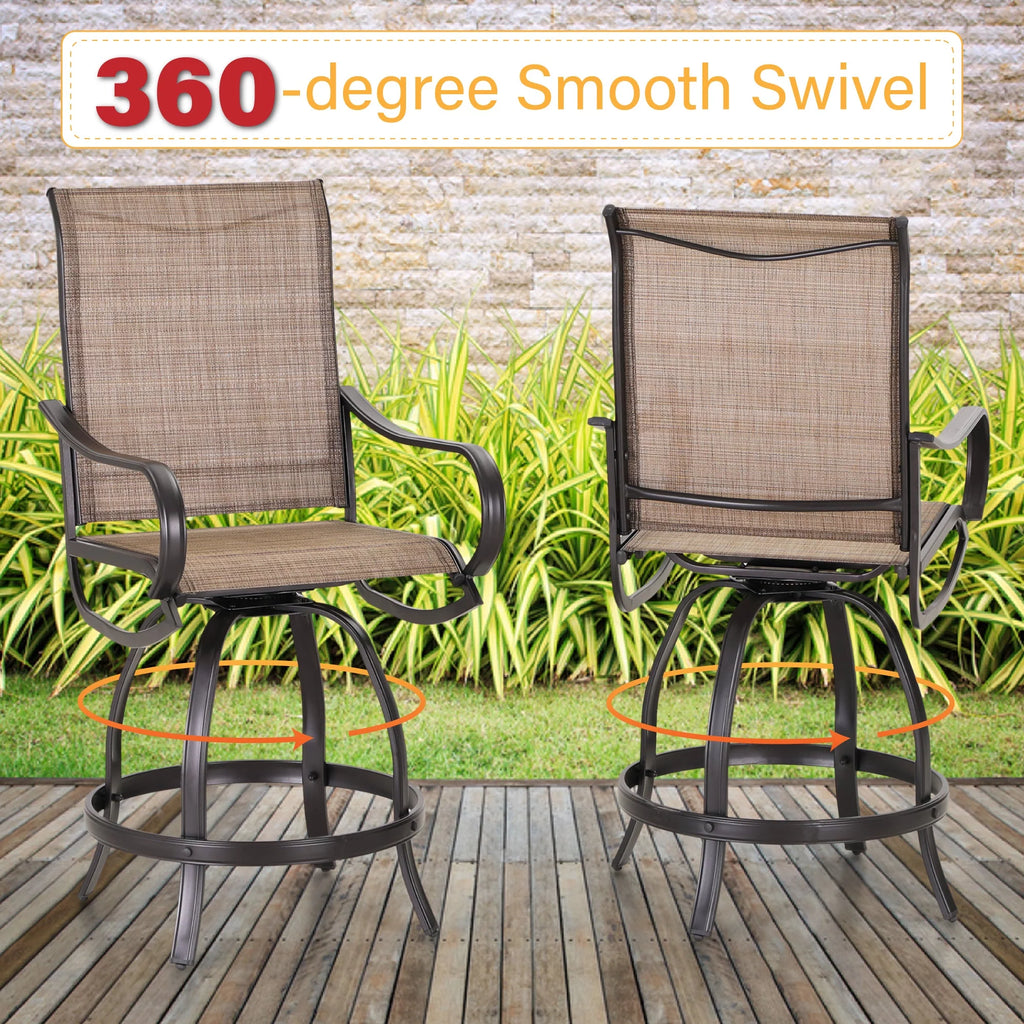2 Piece Outdoor Swivel Bar Stools Q518005