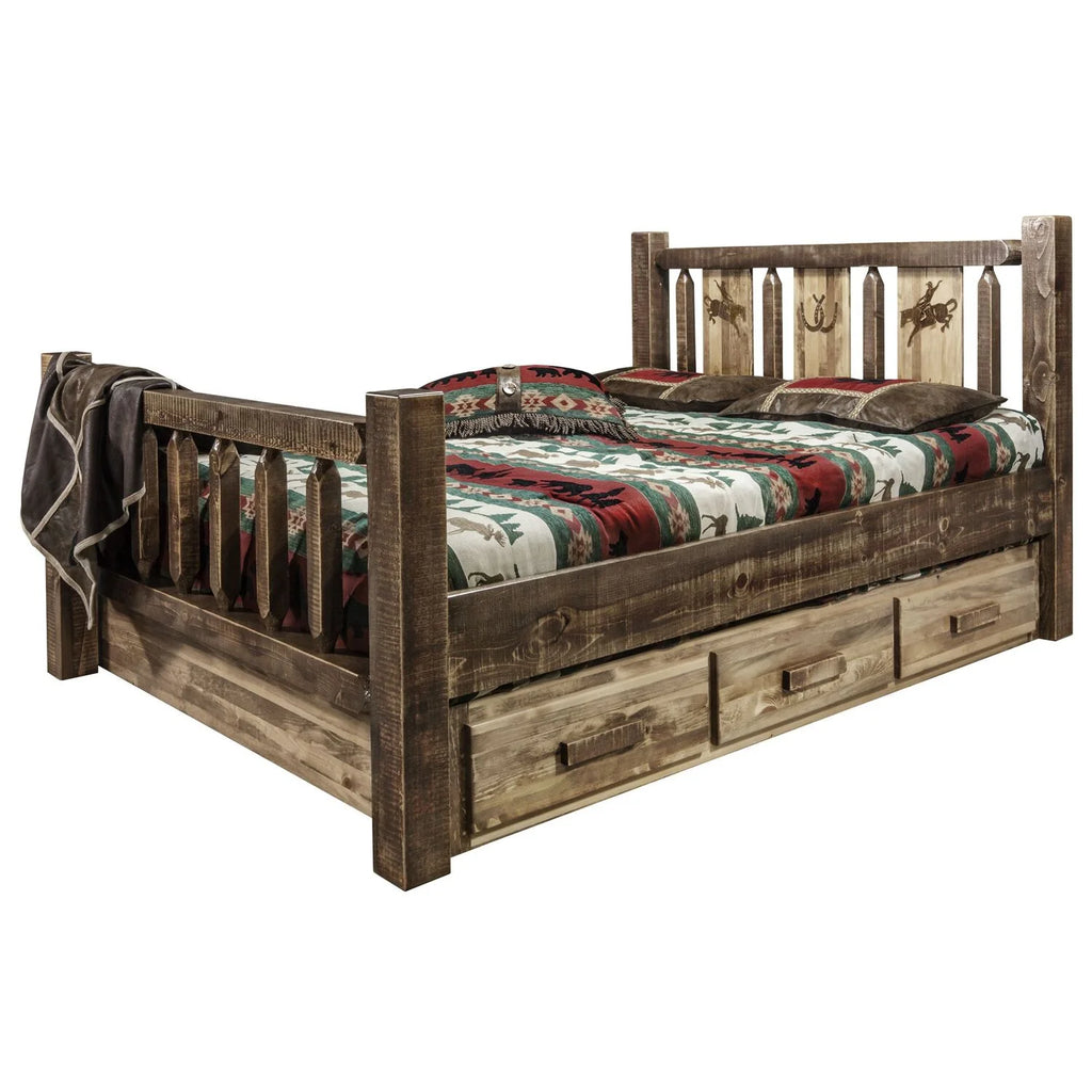 Brown Wood Twin Storage Bed M228811