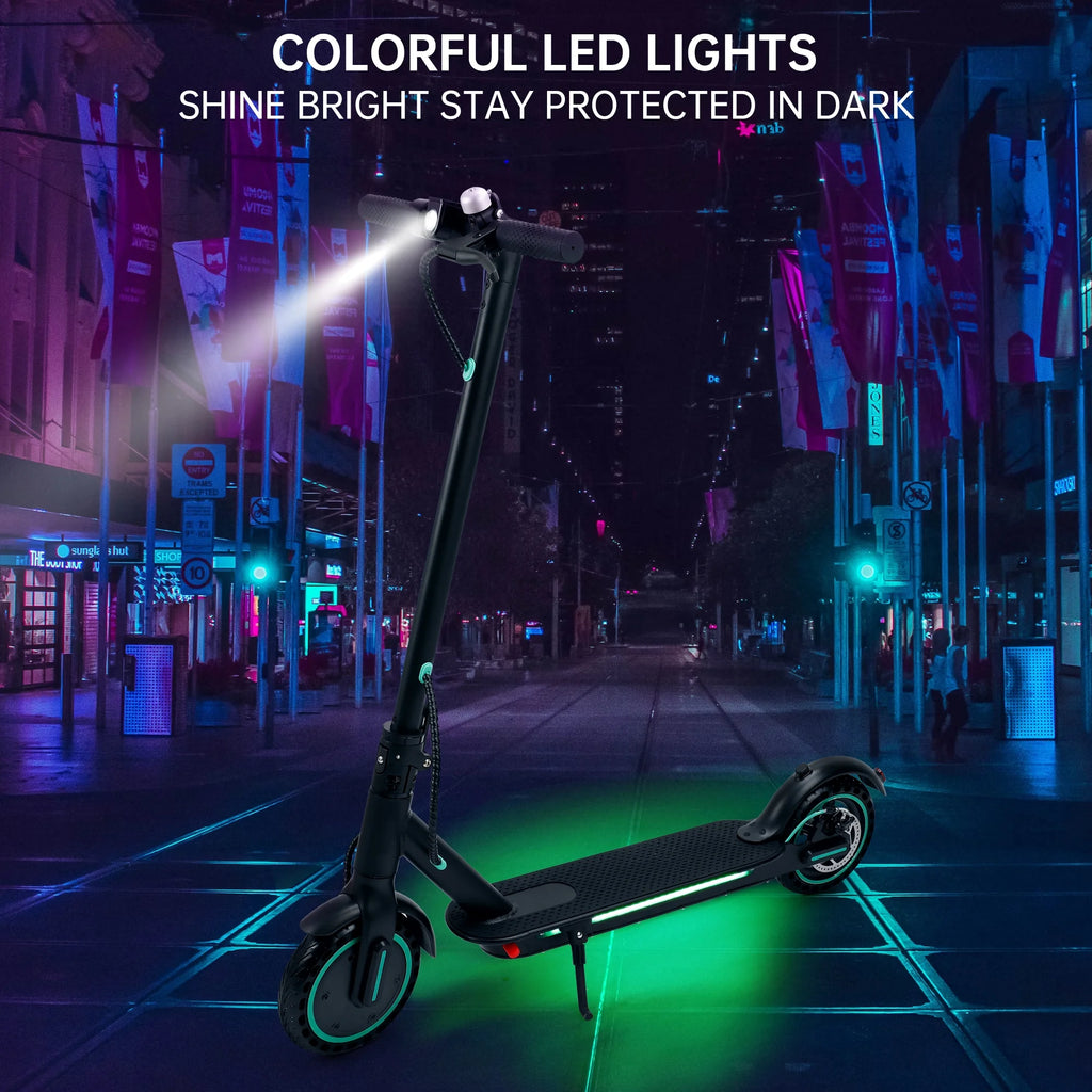 Electric Scooter Adults 350W Motor 8.5" Solid Tires Folding Black V156